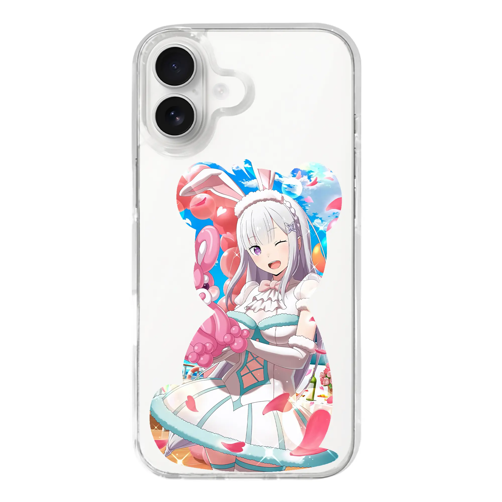 リゼロ グッズ エミリア - iPhone 17シリーズ 透明スマホケース – 薄型・耐衝撃・精密フィット保護カバー